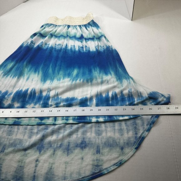 Btween Girl's Size 12 Skirt Hi Low Two Snags On Waistband Tie Die Blue Preowned - Picture 6 of 10